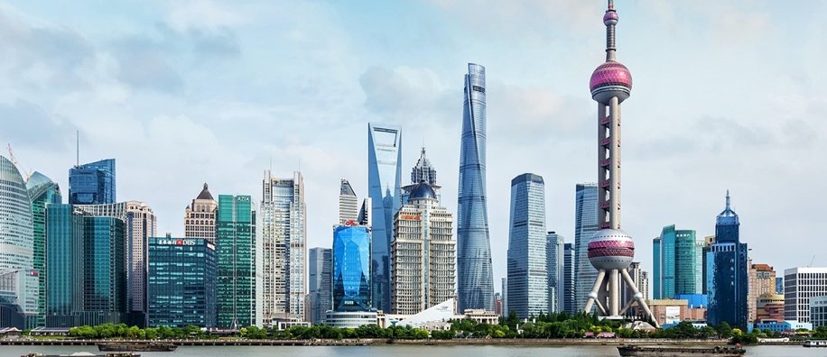 上海陆家嘴金融城天际线